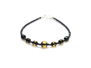 Луксозна фасетирана гривна кехлибар и шпинел