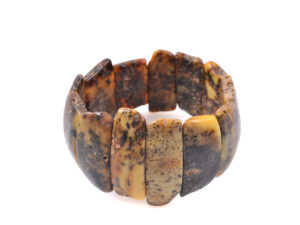 Масивна гривна суров кехлибар пикасо