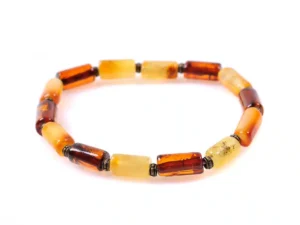 Мъжка гривна цилиндри кехлибар