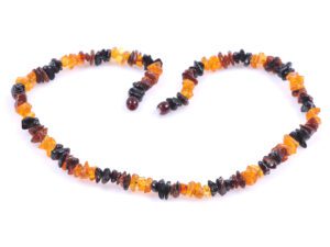 Огърлица от кехлибарен чипс - разноцветна