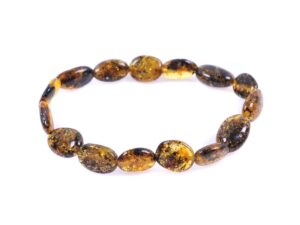 Искряща гривна зелен кехлибар