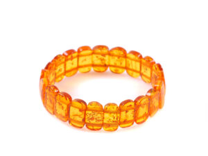 Искряща гривна медни плочки кехлибар