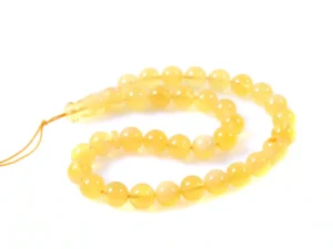 Малка броеница кехлибар цвят лимончело