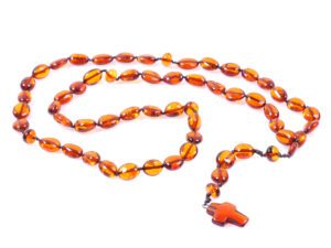 Розария полиран кехлибар