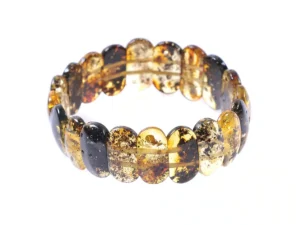 Кехлибарена гривна едри плочки кехлибар