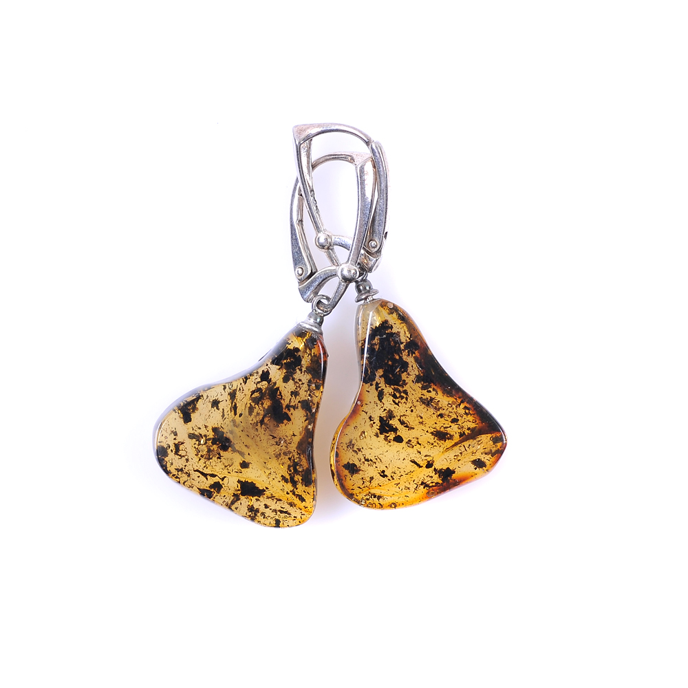 кехлибарени обеци - круши